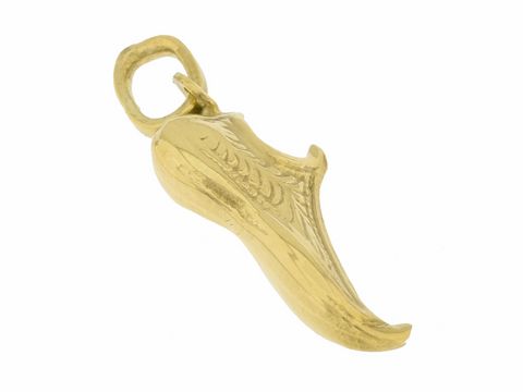 Spitz Schuh - Anhänger - 585 Gold - Aladdin - Pantoffel - ca. 2,1 cm