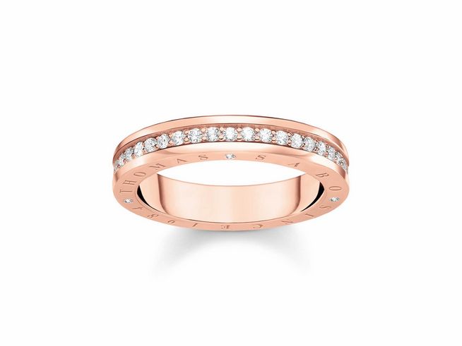 Thomas Sabo TR2254-416-14-58 Ring - Silber vergoldet Roségold + Zirkonia - weiß - Gr. 58