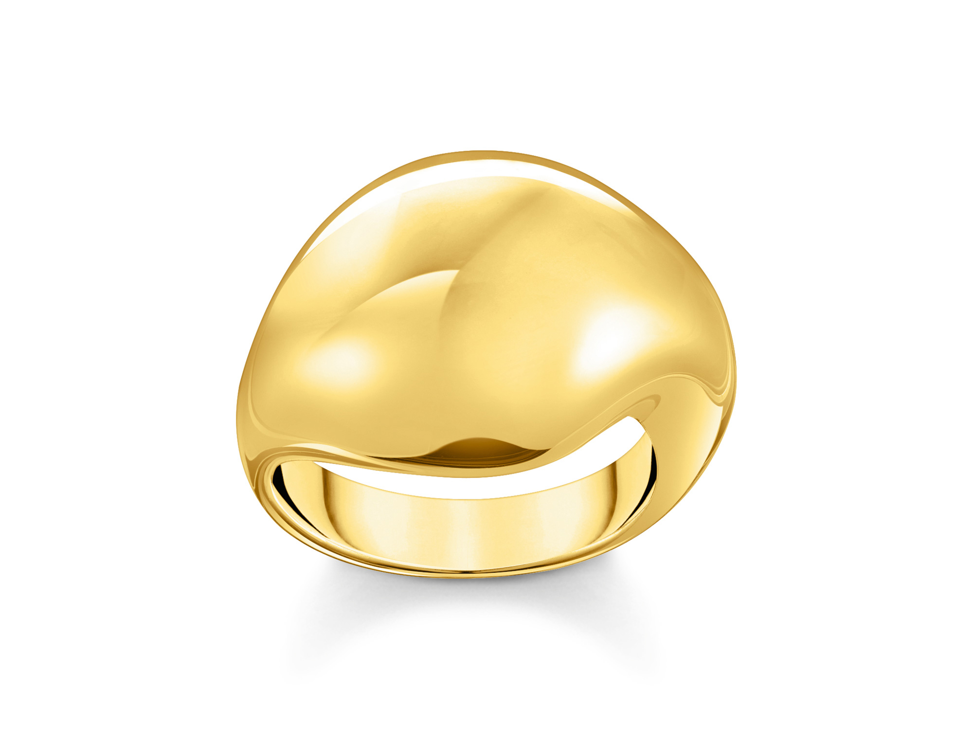 Bold Elegance Ring von Thomas Sabo aus Silber mit 750er Vergoldung, elegantes, geschwungenes Design, Größe 52, ideal für stilvolle Akzente im Schmuck.