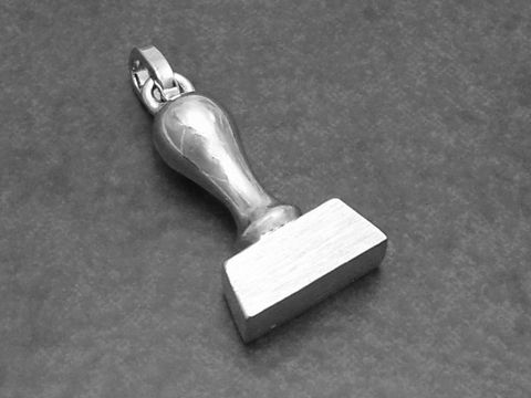 Silber Anhänger -Stempel- ausgefallen - 18 x 10 mm