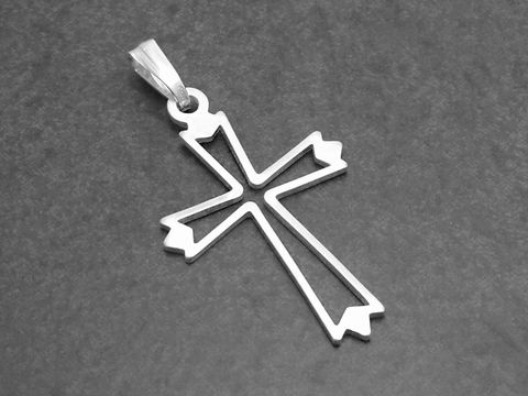 Moderner 925 Sterling Silber Kreuz Anhänger 2,8 cm