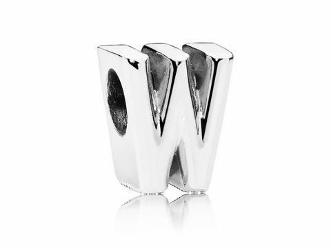 PANDORA - 797477 Charm - Buchstabe W - Letter W - 925 Sterling Silber