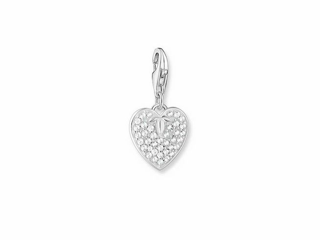 Thomas Sabo Charms-Anhänger - 1864-051-14 Herz - Sterling Silber + Zirkonia weiß