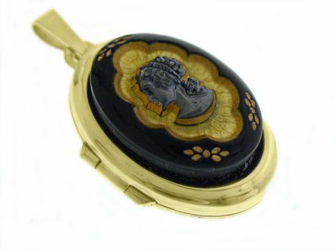 Gemme - Medaillon mit Cabochon - Gold 585