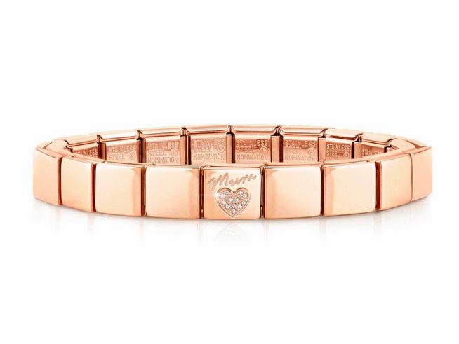 Nomination 239104 22 GLAM Armband - Edelstahl - Roségold PVD-besch. - Mum mit Herz