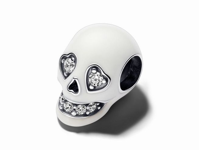 Pandora 792811C01 Totenkopf - im Dunkeln leuchtend - Sterling Silber - Zirkonia + Emaille