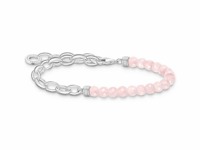 Thomas Sabo A2098-034-9-L19 Armband - Silber + Rosenquarz - pink - 16 - 19 cm