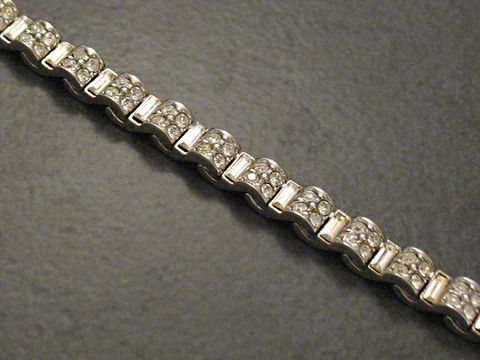 Strass Armband - weiß - 18 cm - silberfarben - charmant