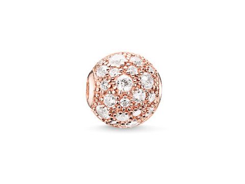 Thomas Sabo - Karma Beads - K0105-416-14 Crushed Pavé rosé - Sterling Silber - verg. Roségold - Zirkonia - weiß
