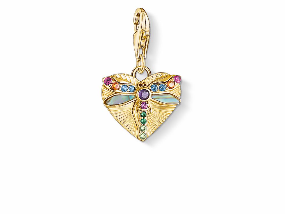 Thomas Sabo Charm-Anhänger 1810-295-7 - Libelle - Sterling Silber - vergoldet Gelbgold - Zirkonia - mehrfarbig