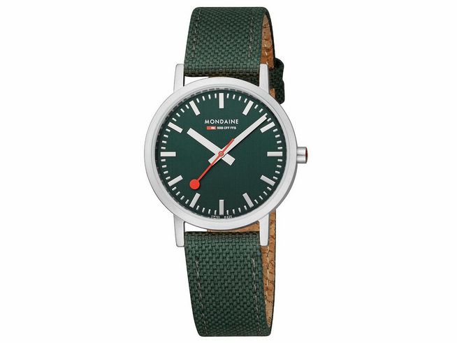 Mondaine Uhr Classic - A660.30314.60SBF - 36 mm - Ziffernblatt Waldgrün