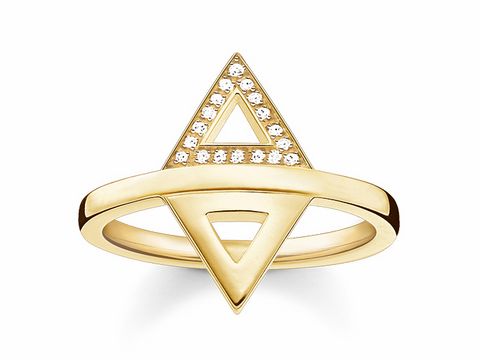 Thomas Sabo D_TR0019-924-14-54 - Ring - Diamant weiß - Gr. 54 - Silber vergoldet Gelbgold