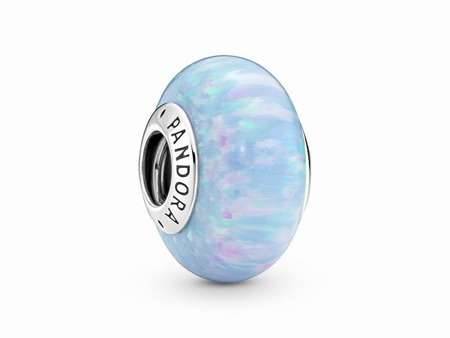 Pandora 791691C01 - Schillernd Ozeanblaues Charm - Sterling Silber synth. Opal Blau