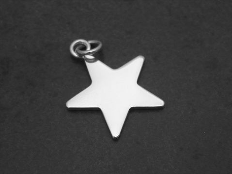 Stern Anhänger STAR - 29,4 mm - Sterling Silber - poliert