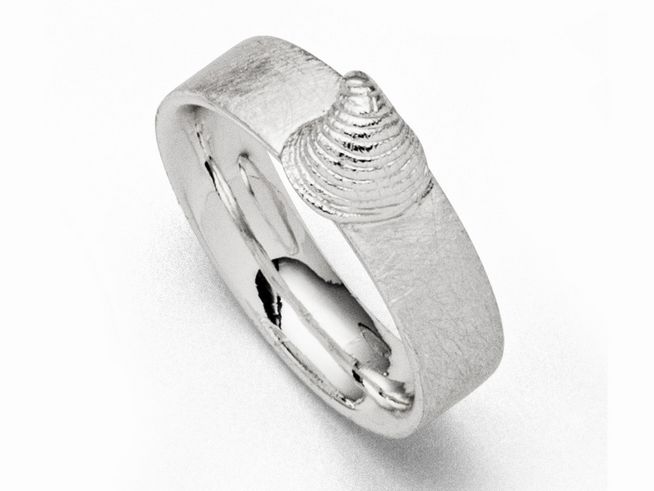 DUR Schmuck R5451.54 - Sterling Silber Ring Muschel - Gr. 54