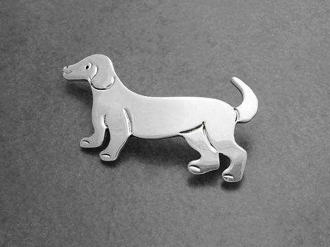 Dackel Hund - Brosche aus 925 Sterling Silber -DOG-