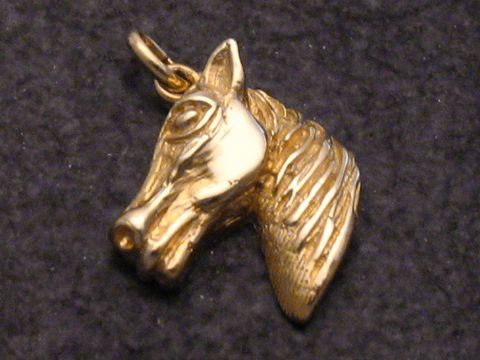 Gold Anhänger - Gold 333 - 20x17 mm Pferdekopf - Pferd