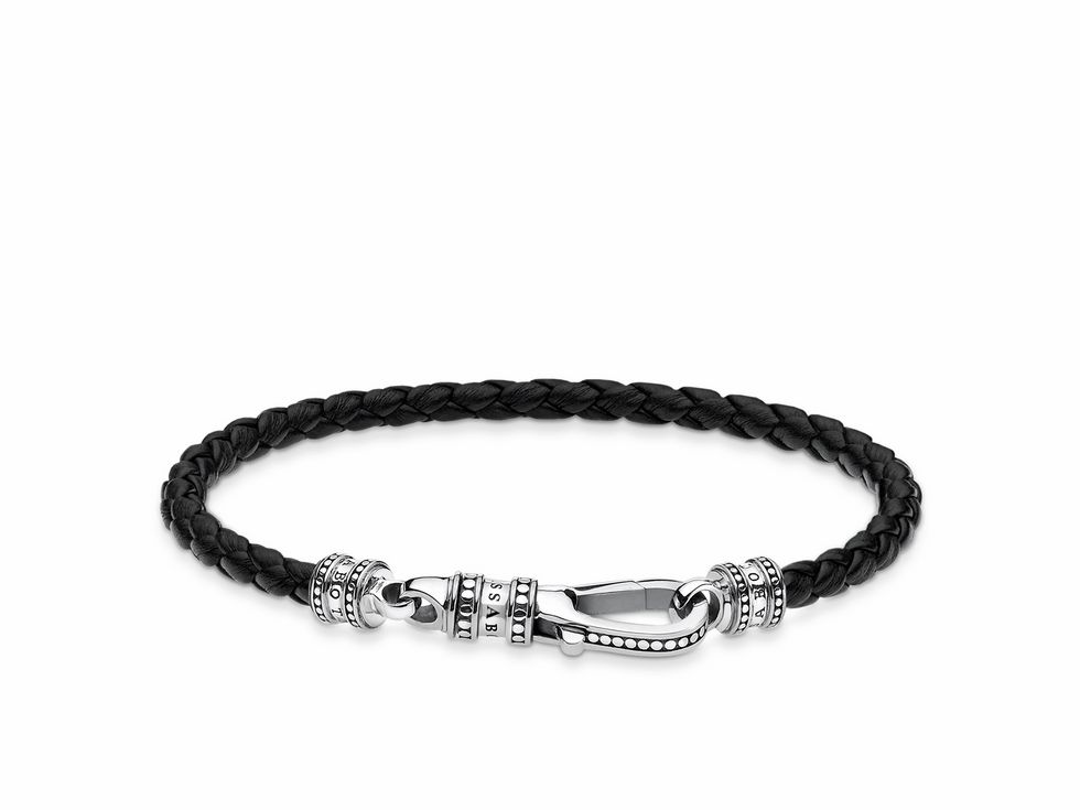 Thomas Sabo Armband 19 cm - A1931-682-11-L19 - Sterling Silber - Leder - schwarz