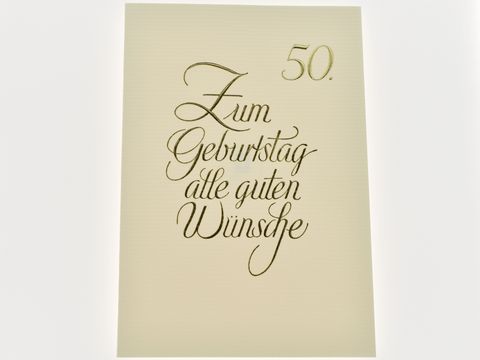 Geburtstagskarte - Schlichte Karte mit goldener Schrift - elegant