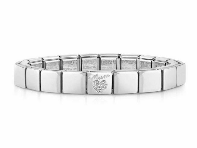 Nomination 239101 57 GLAM Armband - Edelstahl - Mum mit Herz