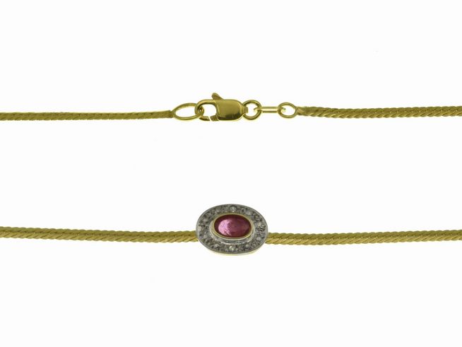 Mittelteilcollier Gelbgold 333 Rubin - 43 cm - königlich