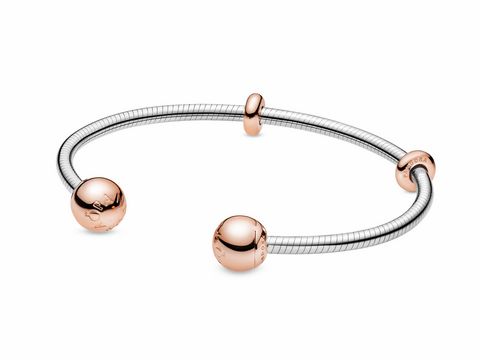 Pandora 588291-1 - Sterling - Sterling Silber offener Armreif + ROSÉ - 16 cm