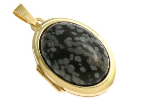 Schneeflocke Cabochon - Gold 333 Medaillon