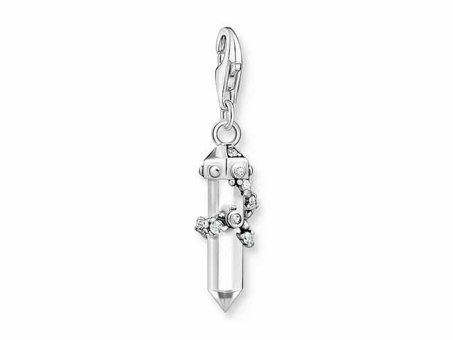 Thomas Sabo 1908-690-14 - Charm-Anhänger - Sterling Silber + Milky Quarz + Zirkonia - Pendel