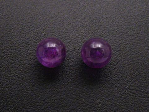 Ohrringe Kugeln 6,5 mm Sterling Silber lila - Amethyst