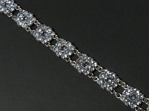 Strass Armband - Design - BLAU - 19-21 cm - silberfarben