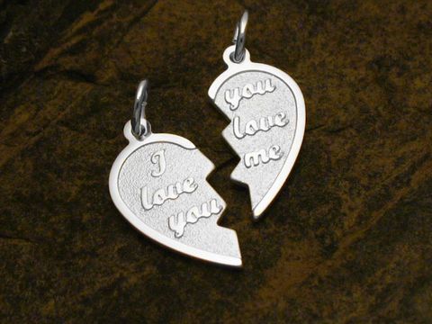 Partnerherz I love you - Anhänger Sterling Silber