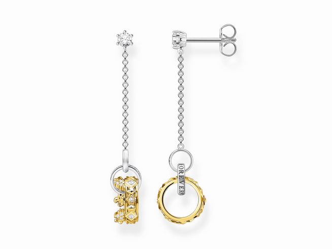 Thomas Sabo H2126-849-7 - 1 Stück Ohrring Krone Hänger - Gelbgold Vergoldung