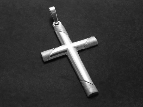 Kreuz Anhänger Sterling Silber teilmattiert - elegant