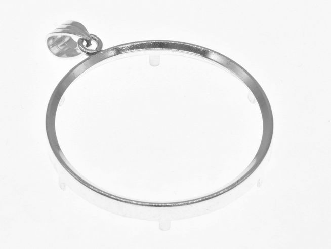 Münzfassung Anhänger - schlicht - 36 mm max. Münzen Durchmesser - 925 Sterling Silber