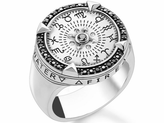 Thomas Sabo Ring TR2330-643-18-66 Sterling Silber - geschw. + Zirkonia schwarz + weiß - Gr. 66