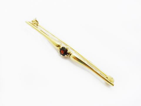 Granat Schmuck Brosche 50,4 mm - elegant - Gold  - Granatschmuck