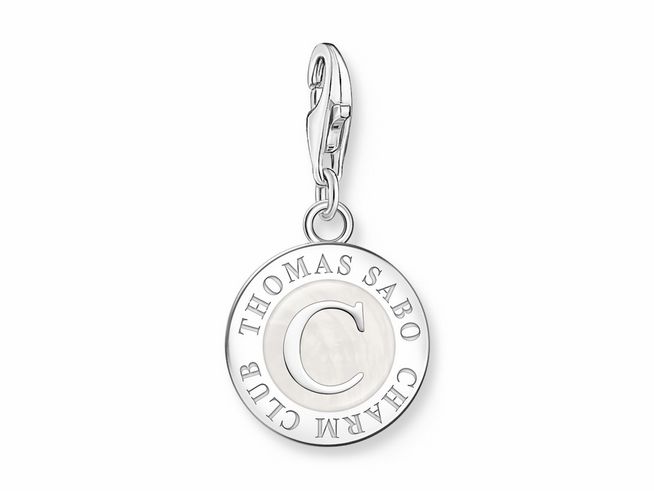 Thomas Sabo 1998-007-14 Charm-Anhänger - Club - Silber & Emaille - Weiß