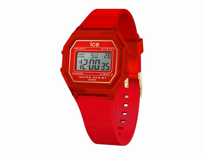 Ice Watch Uhr 022885 - ICE digit retro Red passion clear - goldfarben - Rot - Small