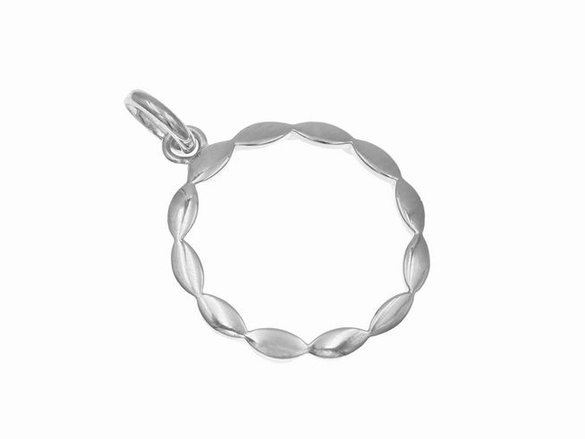 Anhänger Ellipsen Ring - Sterling Silber - rhodiniert