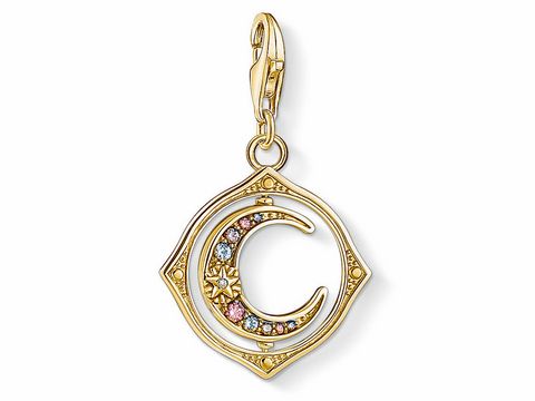 Thomas Sabo charm - 1855-959-7 - Mond - Silber - Gelbgold - glass-ceramic stone - synthetic spinel - Zirkonia