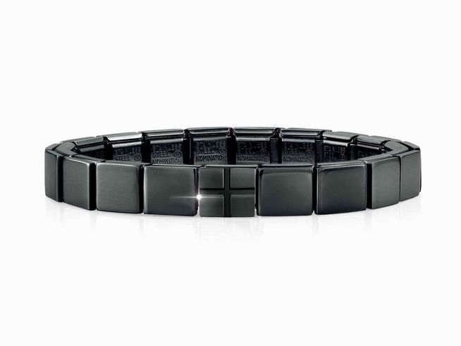 Nomination Classic GLAM Armband aus Edelstahl in Schwarz mit PVD-Beschichtung im Large grid Design, ideal für stilvolle Akzente in jedem Outfit.