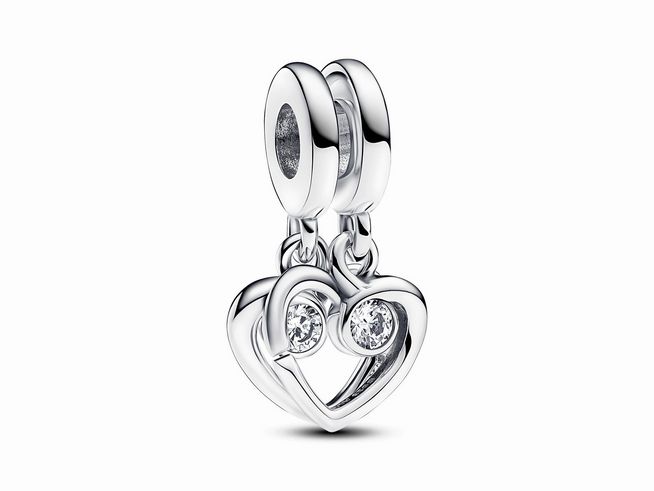 Pandora 793232C01 Für immer & Ewig Teilbarer Charm-Anhänger - Silber - Zirkonia klar