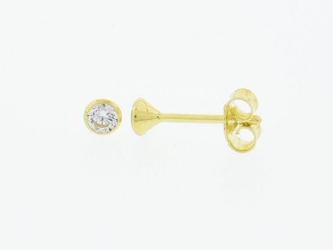 Gold Ohrringe - Kelch - 333 Gold - 3,3 mm - Zirkonia - Stecker