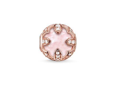 Thomas Sabo - Karma Beads - K0099-651-9 Lotos rosé - Sterling Silber - verg. Roségold - Rosenquarz - Zirkonia - pink