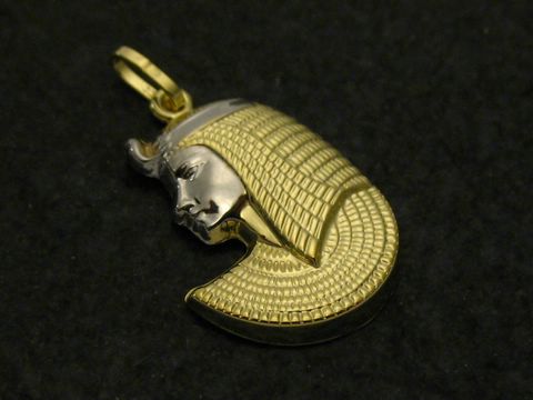 Nofretete - Gold Anhänger - BICOLOR - Nefertiti 20 mm