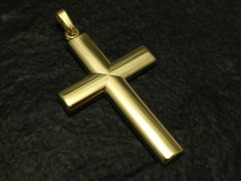 Großes schlichtes Goldkreuz - 36x22x2mm - Gold 333