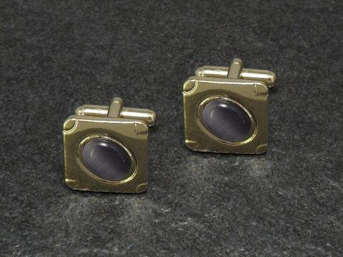 Manschettenknöpfe - LILA - DESIGN - 16,3 mm - goldfarben