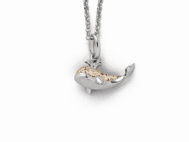 DUR Schmuck K2721 - Sterling Silber Kette Walfisch Strandsand - Strandsand - 42 cm