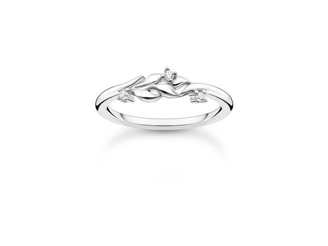 Eleganter Thomas Sabo Charming Ring aus Sterling Silber mit Zirkonia in weiß, filigranes Design, Größe 48, ideal für besondere Anlässe oder als Zeitloses Schmuckstück.