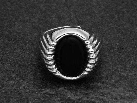 Silberring rho. EINDRUCKSVOLL Gr. verstellbar - Onyx